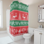 Winterscène:  naadloos patroon douchegordijn (In situ)