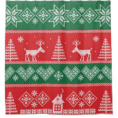 Winterscène:  naadloos patroon douchegordijn (Voorkant)