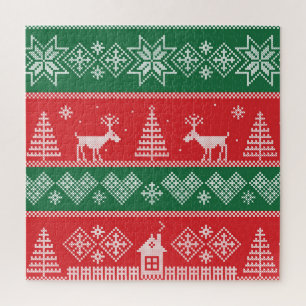 Winterscène: naadloos patroon legpuzzel