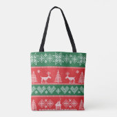 Winterscène: naadloos patroon tote bag (Achterkant)