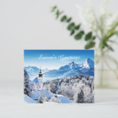 Winterscène op maat briefkaart (Staand voorkant)