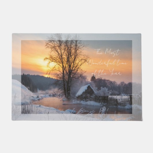 Winterscène op maat Kerstvakantie  Deurmat (Voorkant)