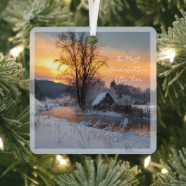 Winterscène op maat Kerstvakantie  Metalen Ornament