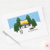 Winterscène - Rechthoekige sticker (Envelop)