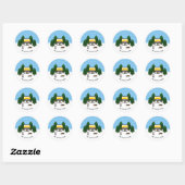 Winterscène - Ronde Sticker (Vel)