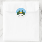Winterscène - Ronde Sticker (Tas)