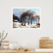 Winterscène Schilderen Poster (Keuken)