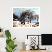 Winterscène Schilderen Poster (Thuiskantoor)