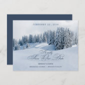 Winterscène sparen de Datum Save The Date (Voorkant / Achterkant)