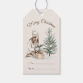 Winterscene Vakantie Cadeaulabel (Voorkant)