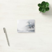 Winterscène van een huilende wolf en partner post-it® notes (Kantoor)