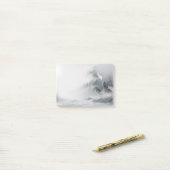 Winterscène van een huilende wolf en partner post-it® notes (Op bureau)