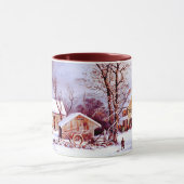  winterscène van het Boerderij. kerstcadeautjes Mo Mok (Midden)