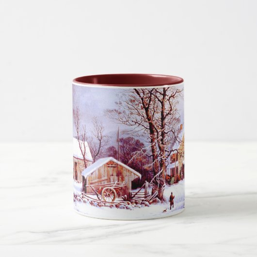 winterscène van het Boerderij. kerstcadeautjes Mo Mok (Midden)