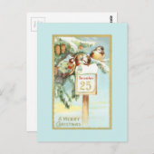  winterscène van vogels in bomen briefkaart (Voorkant / Achterkant)