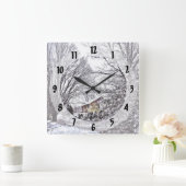 Winterscène Vierkante Klok (Huis)