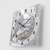 Winterscène Vierkante Klok (Hoek)