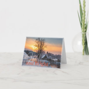 Winterscène vrolijk en fel feestdagen kaart