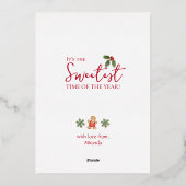 winterscène vrolijk kerstgoud folie feestdagenkaart (Achterkant)