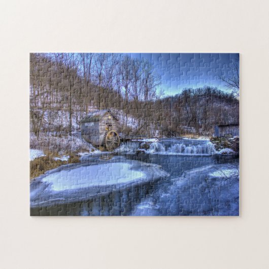 Winterscène Wisconsin. Legpuzzel (Horizontaal)