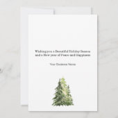 Winterscène Zakelijke Kerstboom Vakantie Kaart (Achterkant)