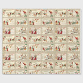 winterscènes met vrolijke kinderen cadeaupapier (Vlak)