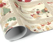 winterscènes met vrolijke kinderen cadeaupapier (Rol Hoek)