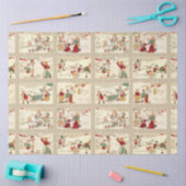  winterscènes met vrolijke kinderen tissuepapier (Craft)