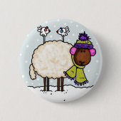 winterschaap ronde button 5,7 cm (Voorkant)