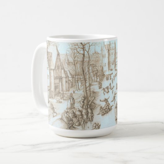 WINTERSCHAATSERS (1584) Kunst Kerst Mok (Voorkant links)