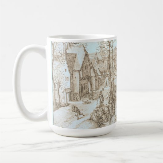 WINTERSCHAATSERS (1584) Kunst Kerst Mok (Links)