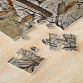 Winterschap op een Pond met vogels Legpuzzel (Zijkant)