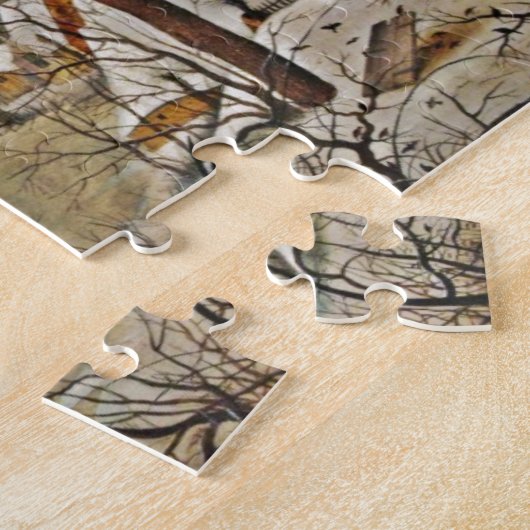 Winterschap op een Pond met vogels Legpuzzel (Zijkant)