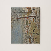 Winterschap op een Pond met vogels Legpuzzel (Verticaal)