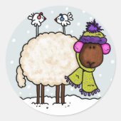 winterschapen sticker (Voorkant)