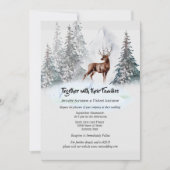 winterschemerblauwe waterverf in het bosgebied kaart (Voorkant)