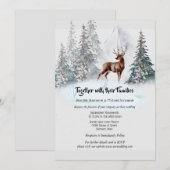 winterschemerblauwe waterverf in het bosgebied kaart (Voorkant / Achterkant)