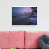 Winterschemering op het strand canvas afdruk (Insitu (Woonkamer))