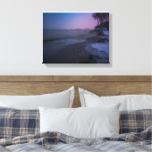 Winterschemering op het strand canvas afdruk (Insitu (Slaapkamer))