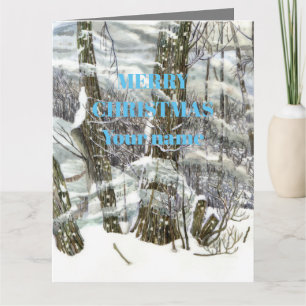 Winterschilderij Waterverf Kaart