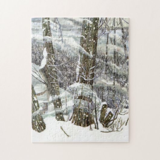 Winterschilderij Waterverf Legpuzzel (Verticaal)