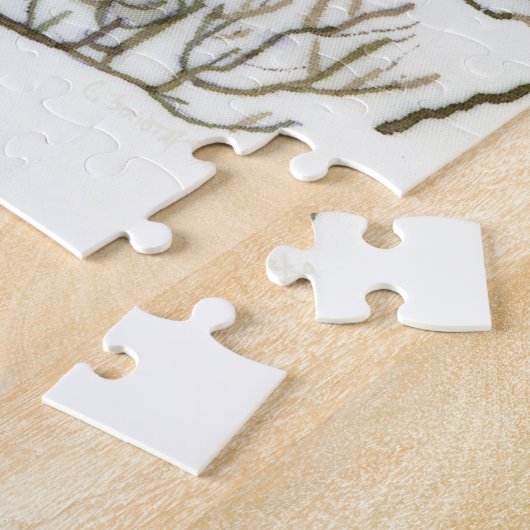 Winterschilderij Waterverf Legpuzzel (Zijkant)