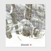 Winterschilderij Waterverf Sticker (Vel)