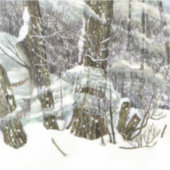 Winterschilderij Waterverf Sticker (Voorkant)