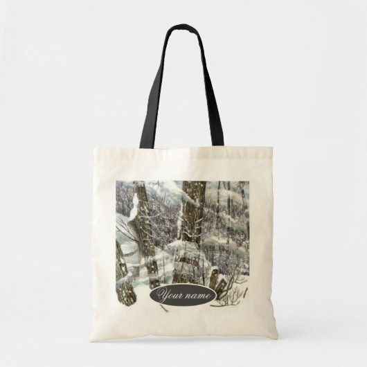 Winterschilderij Waterverf Tote Bag (Voorkant)