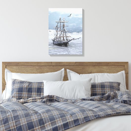 Winterschip Canvas Afdruk (Insitu (Slaapkamer))