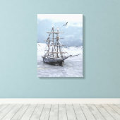 Winterschip Canvas Afdruk (Insitu (Houten vloer))