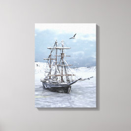 Winterschip Canvas Afdruk