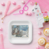 winterschuilplaats papieren bordje (Feest)