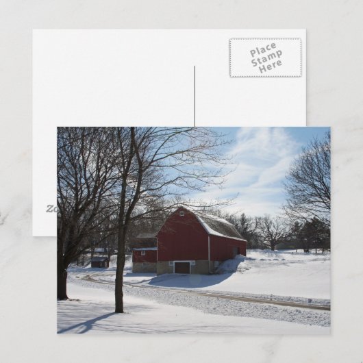 Winterschuur Briefkaart (Voorkant / Achterkant)